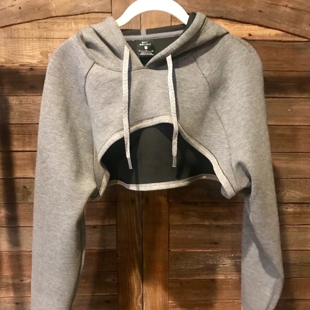 Nike Grey Cropped Hoodie/Shrug